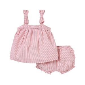 Janie And Jack Girls  Striped Matching Set, Red